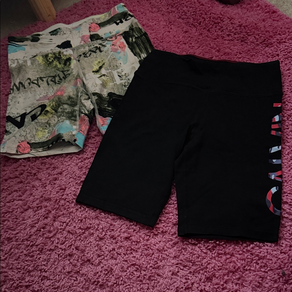 Calvin Klein Black Bike Shorts with Multicolor Side Logo
